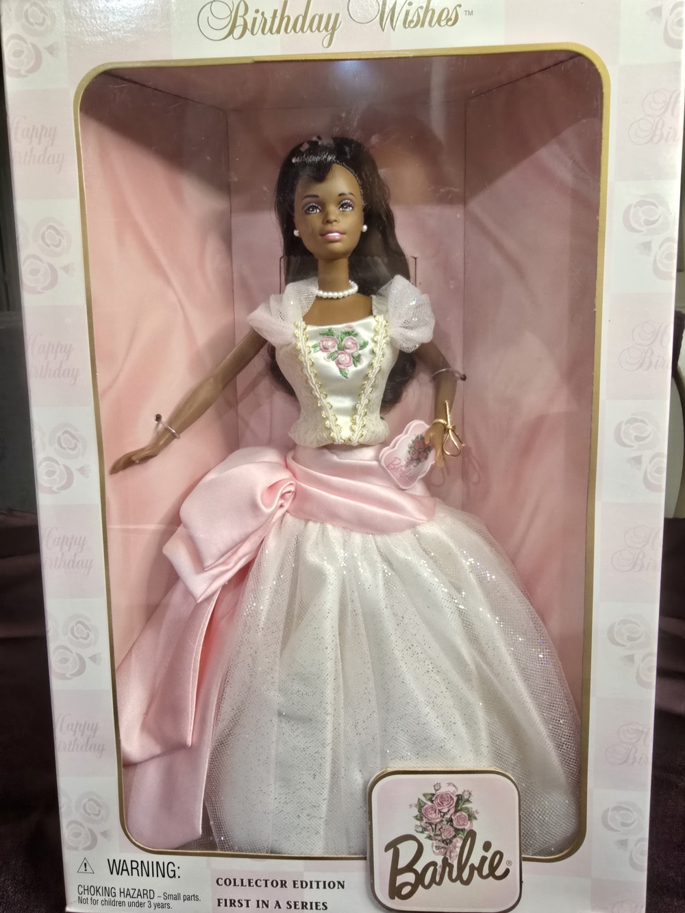 Barbie Collector Doll in Pink and White Gown
